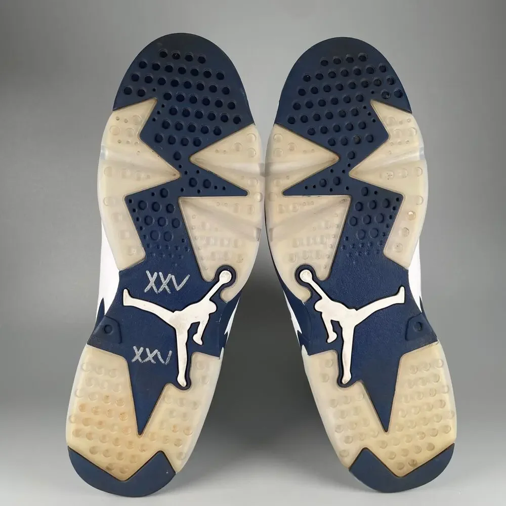 Jordan White and Navy High-Top Sneakers